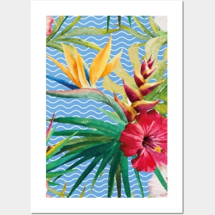 Tropical floral pattern Posters and Art